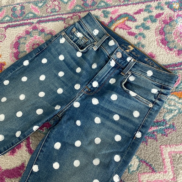 7 for all mankind high waist ankle skinny size 26 spots - Picture 3 of 6